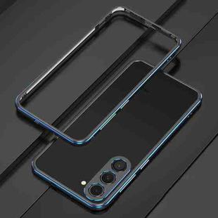 For Samsung Galaxy S23+ 5G Aurora Series Lens Protector + Metal Frame Phone Case(Black Blue)