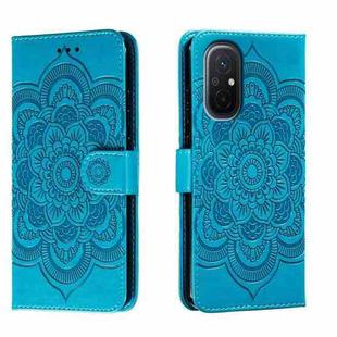 For Xiaomi Redmi 12C Sun Mandala Embossing Pattern Phone Leather Case(Blue)