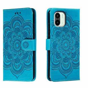 For Xiaomi Redmi A1 Sun Mandala Embossing Pattern Phone Leather Case(Blue)