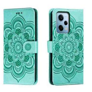 For Xiaomi Redmi Note 12 Pro 5G Global Sun Mandala Embossing Pattern Phone Leather Case(Green)