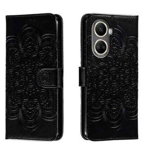 For Huawei nova 10 SE Sun Mandala Embossing Pattern Phone Leather Case(Black)