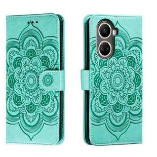 For Huawei nova 10 SE Sun Mandala Embossing Pattern Phone Leather Case(Green)