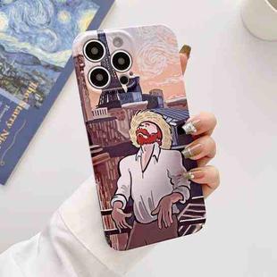 For iPhone 14 Precise Hole Oil Painting Glossy PC Phone Case(Tower)