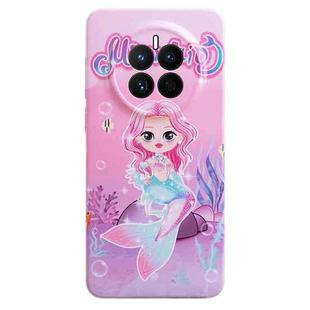 For Huawei Mate 50 Stereo Vision Pattern PC Phone Case(Pink Mermaid)
