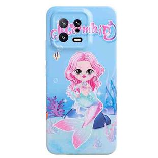 For Xiaomi 13 Stereo Vision Pattern PC Phone Case(Blue Mermaid)