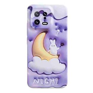 For Xiaomi 13 Stereo Vision Pattern PC Phone Case(Moon Rabbit)