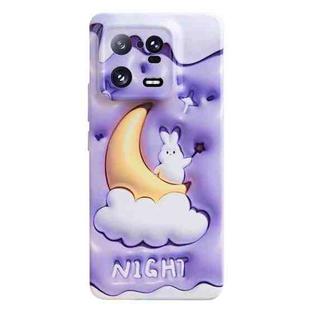 For Xiaomi 13 Pro Stereo Vision Pattern PC Phone Case(Moon Rabbit)