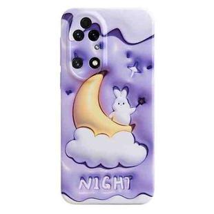 For Huawei P50 Stereo Vision Pattern PC Phone Case(Moon Rabbit)