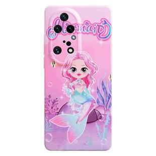 For Huawei P50 Pro Stereo Vision Pattern PC Phone Case(Pink Mermaid)