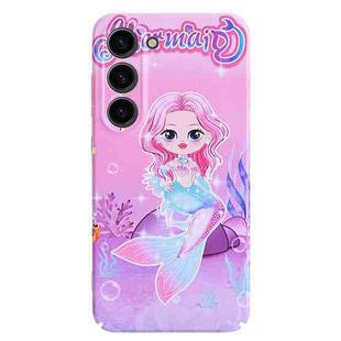 For Samsung Galaxy S23 5G Stereo Vision Pattern PC Phone Case(Pink Mermaid)