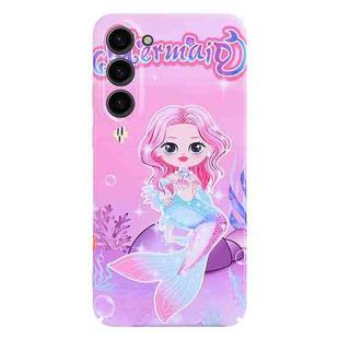 For Samsung Galaxy S23+ 5G Stereo Vision Pattern PC Phone Case(Pink Mermaid)