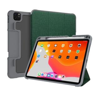 For iPad Pro 11 2022 / 2021 / 2020 Mutural Horizontal Flip Leather Tablet Case with Holder & Pen Slot(Dark Green)