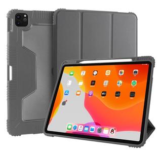For iPad Pro 12.9 inch (2021) / (2020) Mutural Horizontal Flip PC + TPU + PU Leather Tablet Case with Holder & Pen Slot(Grey)