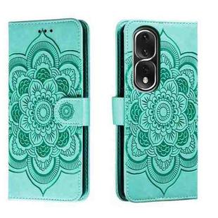 For Honor 80 Pro Sun Mandala Embossing Pattern Phone Leather Case(Green)