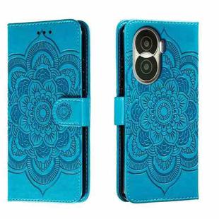 For Honor X40i Sun Mandala Embossing Pattern Phone Leather Case(Blue)