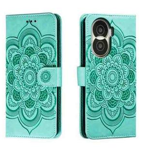 For Honor X40i Sun Mandala Embossing Pattern Phone Leather Case(Green)