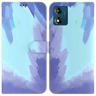 For Motorola Moto E13 Watercolor Pattern Flip Leather Phone Case(Winter Snow)