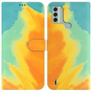 For Nokia C31 Watercolor Pattern Flip Leather Phone Case(Autumn Leaf)