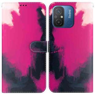 For Xiaomi Redmi 12C / 11A Watercolor Pattern Flip Leather Phone Case(Berry)