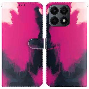 For Honor X8a Watercolor Pattern Flip Leather Phone Case(Berry)