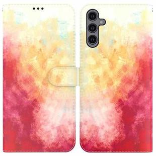 For Samsung Galaxy A24 4G Watercolor Pattern Flip Leather Phone Case(Spring Cherry)
