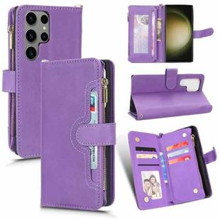 For Samsung Galaxy S23 Ultra 5G Litchi Texture Zipper Leather Phone Case(Purple)