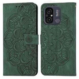For Xiaomi Redmi 12C Mandala Embossed Flip Leather Phone Case(Green)