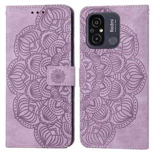 For Xiaomi Redmi 12C Mandala Embossed Flip Leather Phone Case(Purple)