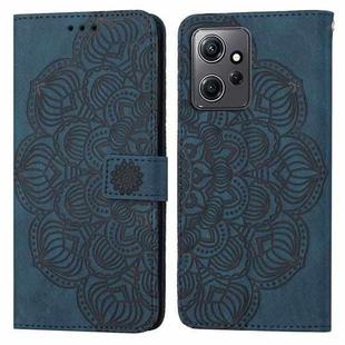 For Xiaomi Redmi Note 12 4G Global Mandala Embossed Flip Leather Phone Case(Blue)