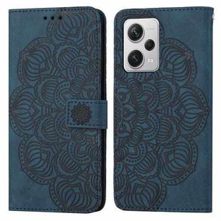For Xiaomi Redmi Note 12 Pro 5G/Poco X5 Pro Mandala Embossed Flip Leather Phone Case(Blue)