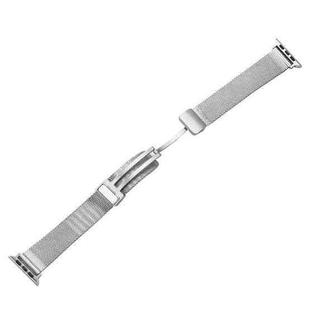 Milan Fold Buckle Metal Watch Band For Apple Watch Ultra 49mm / Series 8&7 45mm / SE 2&6&SE&5&4 44mm / 3&2&1 42mm(Silver)