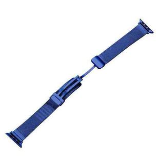 Milan Fold Buckle Metal Watch Band For Apple Watch Ultra 49mm / Series 8&7 45mm / SE 2&6&SE&5&4 44mm / 3&2&1 42mm(Blue)