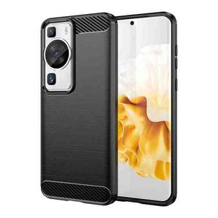 For Huawei P60 Brushed Texture Carbon Fiber TPU Phone Case(Black)