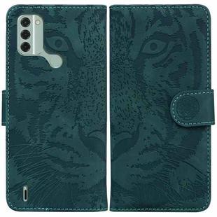 For Nokia C31 Tiger Embossing Pattern Flip Leather Phone Case(Green)
