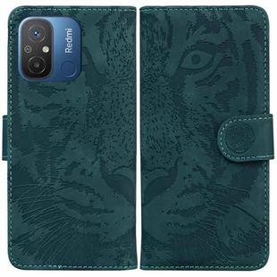 For Xiaomi Redmi 12C / 11A Tiger Embossing Pattern Flip Leather Phone Case(Green)