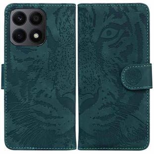 For Honor X8a Tiger Embossing Pattern Flip Leather Phone Case(Green)