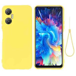 For Infinix Hot 20 5G Pure Color Liquid Silicone Shockproof Phone Case(Yellow)