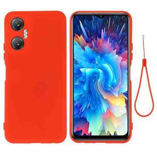 For Infinix Hot 20 5G Pure Color Liquid Silicone Shockproof Phone Case(Red)