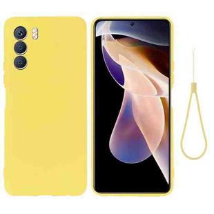 For Infinix Zero 5G 2023 Pure Color Liquid Silicone Shockproof Phone Case(Yellow)