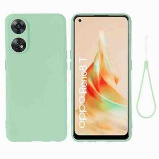 ForOPPO Reno8 T 4G Pure Color Liquid Silicone Shockproof Phone Case(Green)