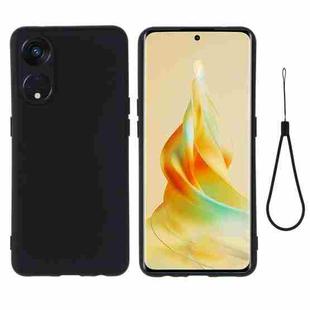 For OPPO Reno8 T 5G / A1 Pro Pure Color Liquid Silicone Shockproof Phone Case(Black)