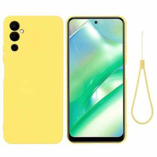 For Tecno Pova Neo 2 Pure Color Liquid Silicone Shockproof Phone Case(Yellow)