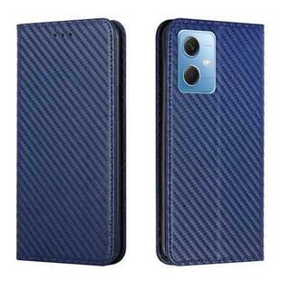 For Xiaomi Redmi Note 12 5G Global/Poco X5 Carbon Fiber Texture Magnetic Flip Leather Phone Case(Blue)