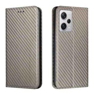For Xiaomi Redmi Note 12 Pro 5G/Poco X5 Pro Carbon Fiber Texture Magnetic Flip Leather Phone Case(Grey)