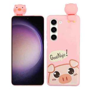 For Samsung Galaxy S23+ 5G Shockproof Cartoon TPU Phone Case(Cute Pig)