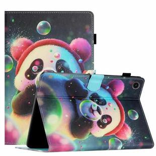 For Lenovo Tab M10 Plus 3rd Gen Coloured Drawing Stitching Smart Leather Tablet Case(Panda)