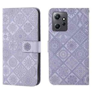 For Xiaomi Redmi Note 12 4G Global Ethnic Style Embossed Pattern Leather Phone Case(Purple)