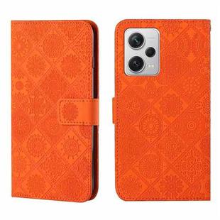 For Xiaomi Redmi Note 12 Pro 5G/Poco X5 Pro Ethnic Style Embossed Pattern Leather Phone Case(Orange)