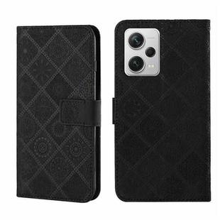 For Xiaomi Redmi Note 12 Pro 5G/Poco X5 Pro Ethnic Style Embossed Pattern Leather Phone Case(Black)