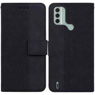 For Nokia C31 Geometric Embossed Leather Phone Case(Black)